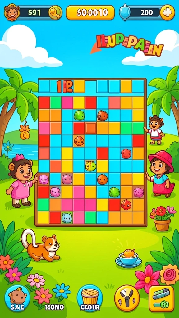 p200m - Screenshot menampilkan grafik dan karakter menarik dalam permainan.
