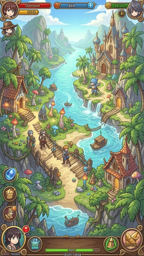pandawin - Screenshot menampilkan petualangan panda di hutan yang lebat.